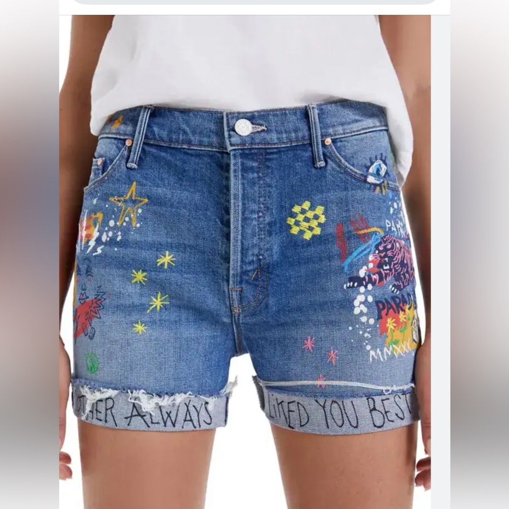 MOTHER DENIM  shorts spooky voodoo size 25